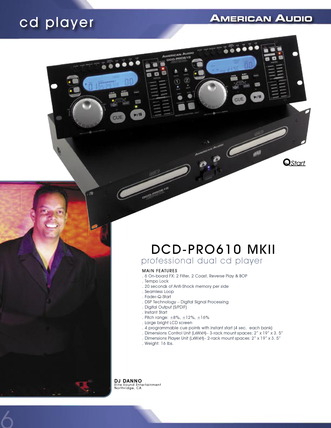 American Audio MCD-810 manual DCD-PRO610 Mkii 