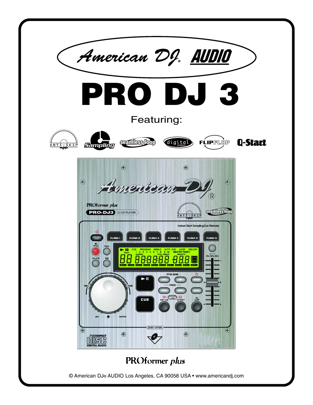 American Audio PRO DJ 3 manual Pro Dj, Featuring, Sampling, Flipflop 