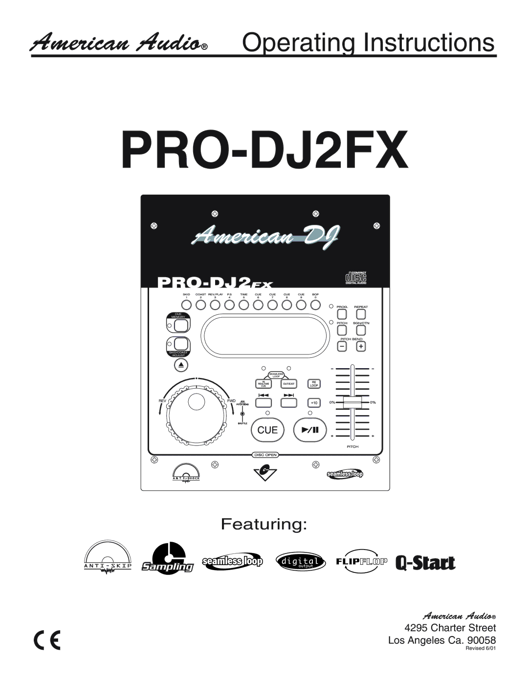 American Audio PRO-DJ2FX operating instructions 