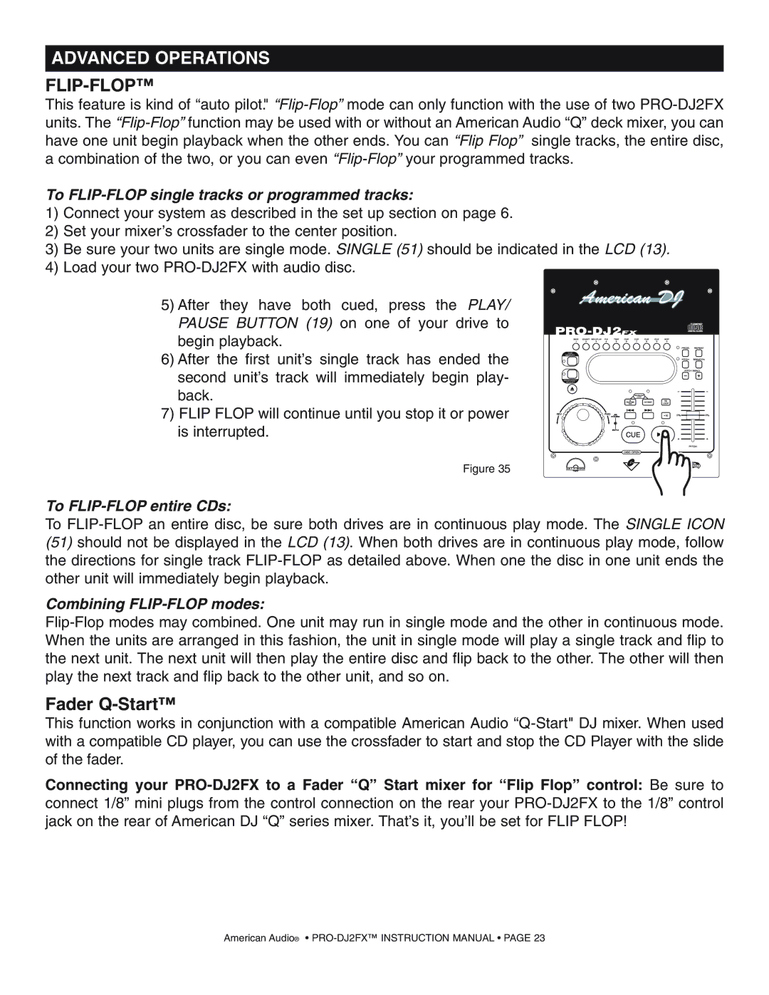 American Audio PRO-DJ2FX operating instructions Flip-Flop 