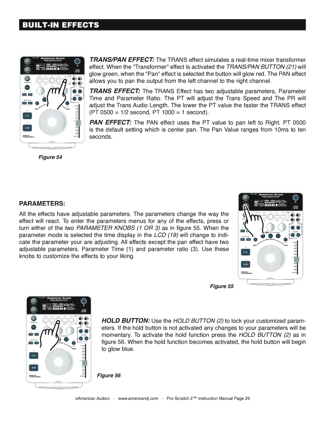 American Audio Pro-Scratch 2 manual Parameters 