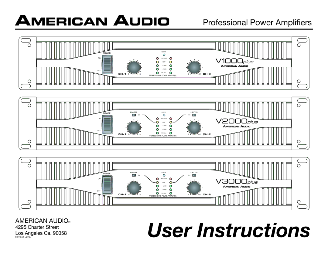 American Audio Professional Power Amplifier manual User Instructions 