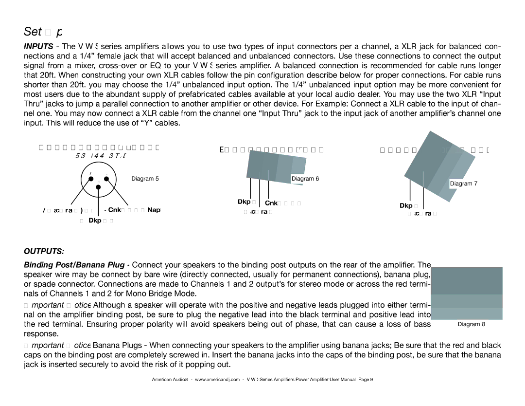 American Audio Professional Power Amplifier manual Set Up 