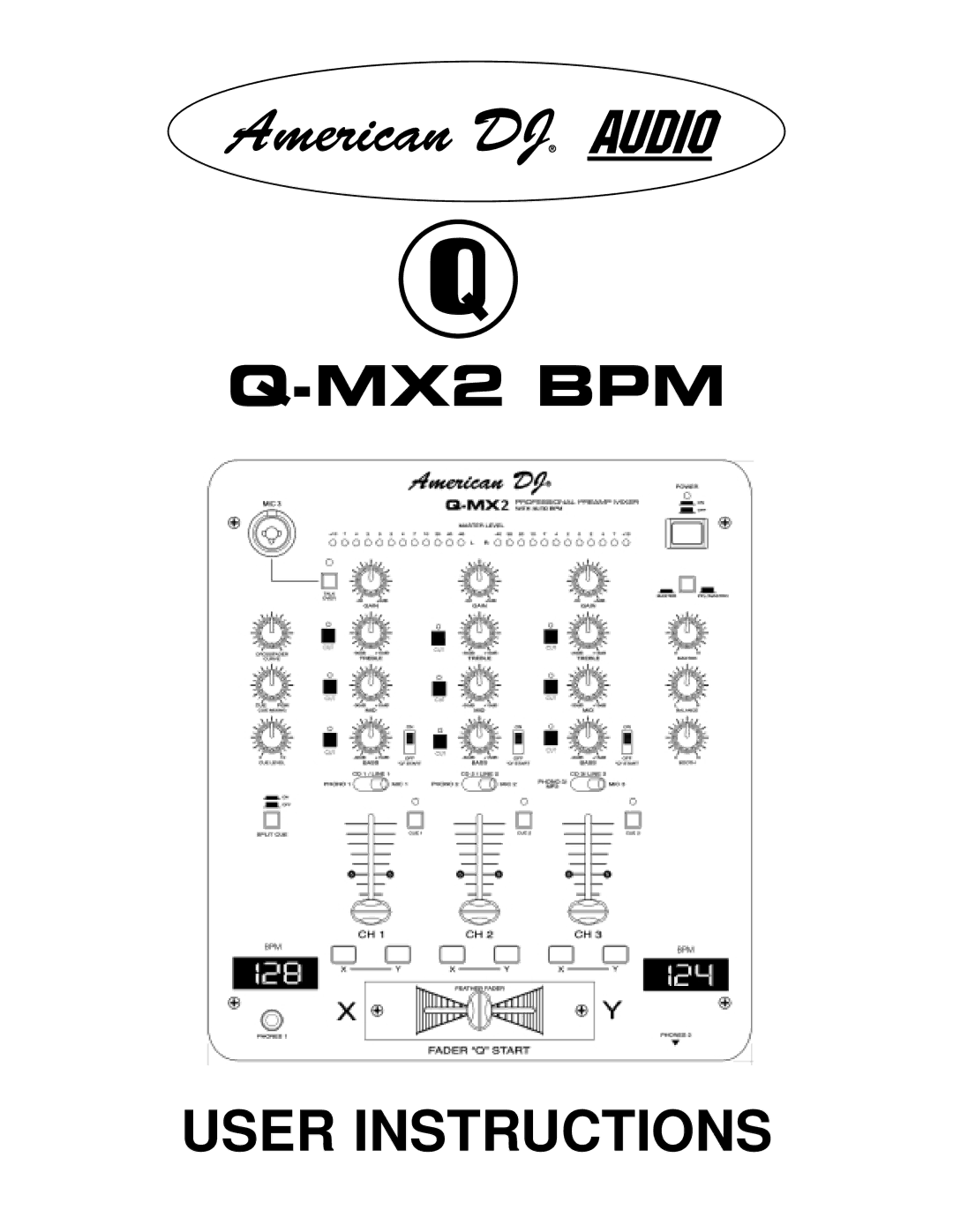 American Audio Q-MX2 BPM manual MX2 BPM User Instructions 