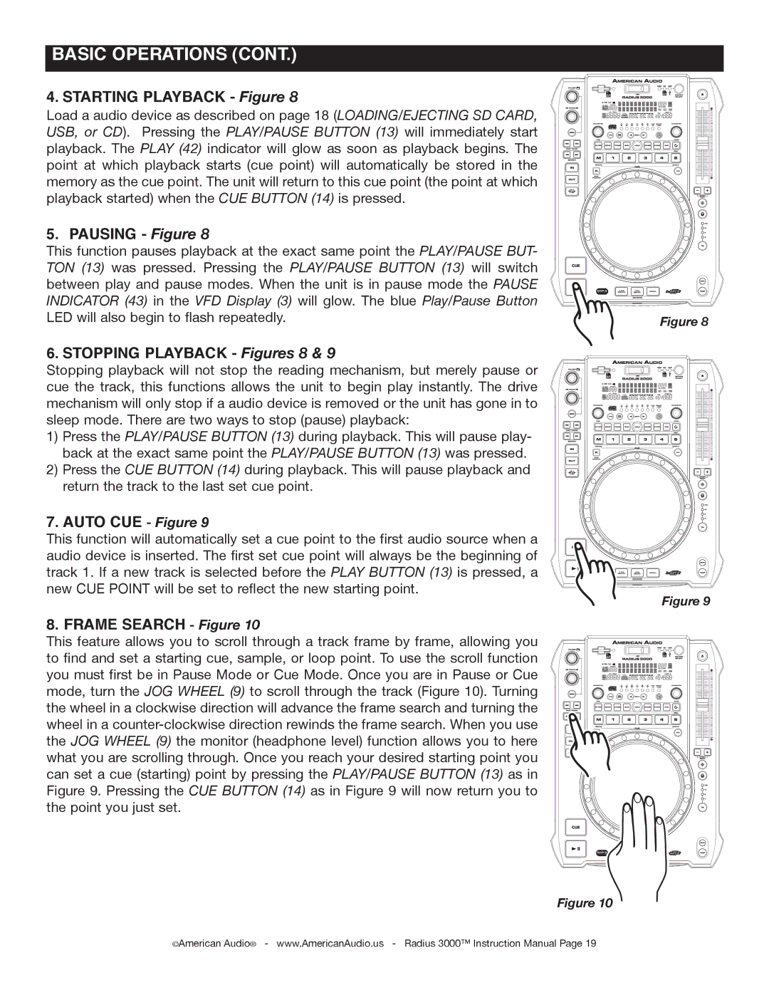 American Audio Radius 3000 manual Basic Operations 