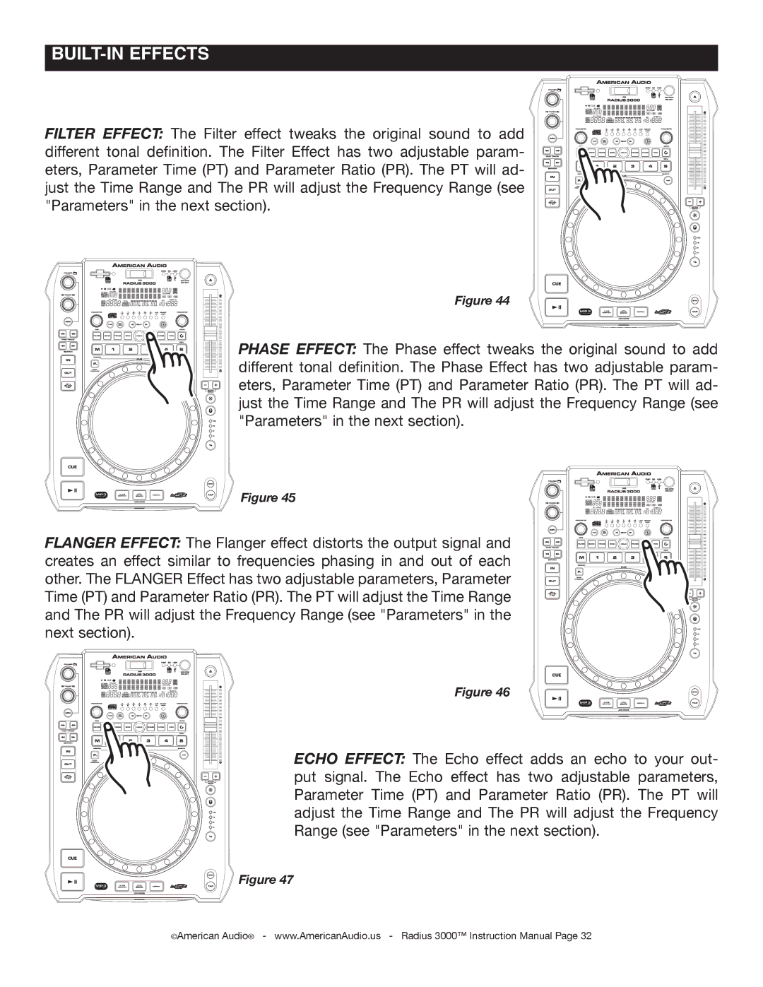 American Audio Radius 3000 manual Built-in effects 