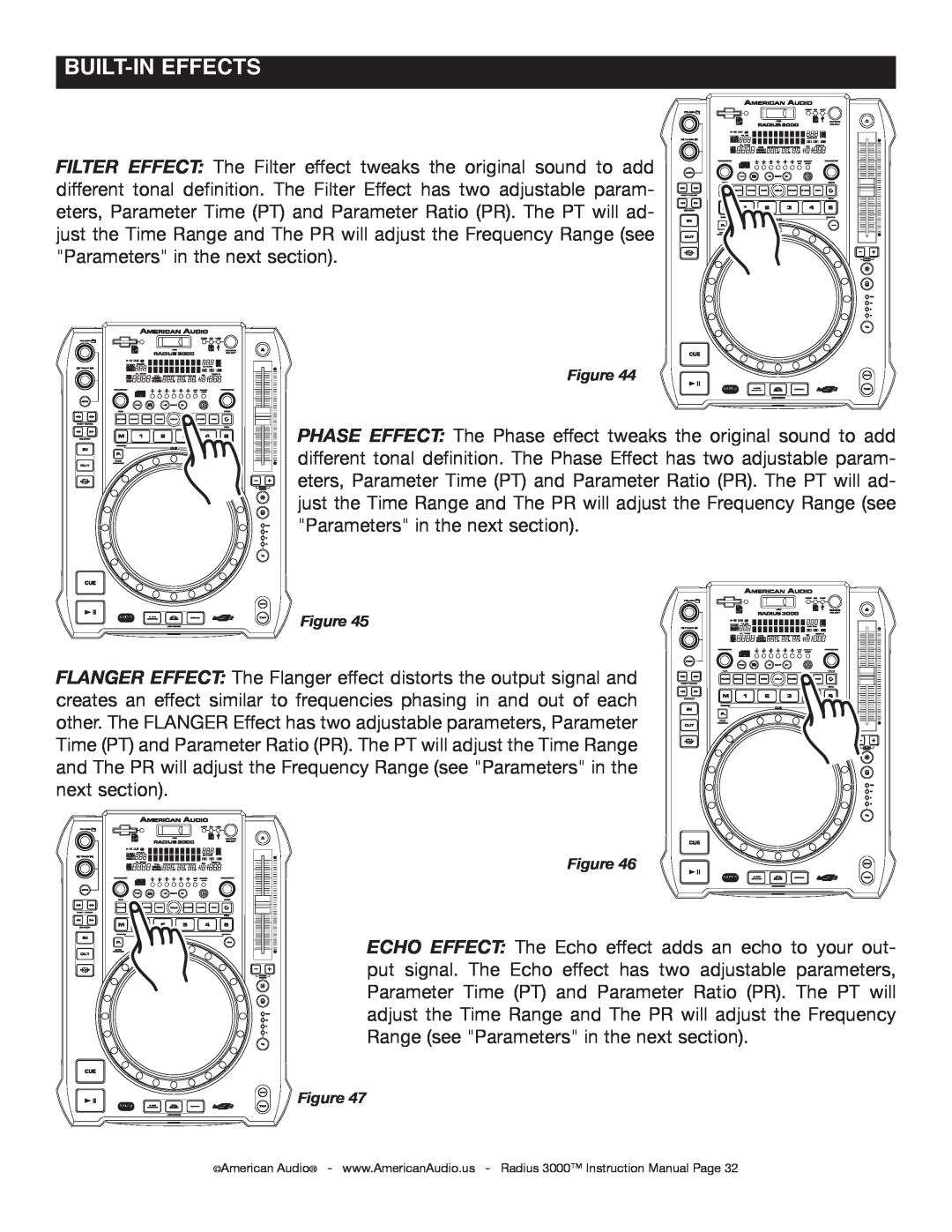 American Audio Radius 3000 manual Built-ineffects 
