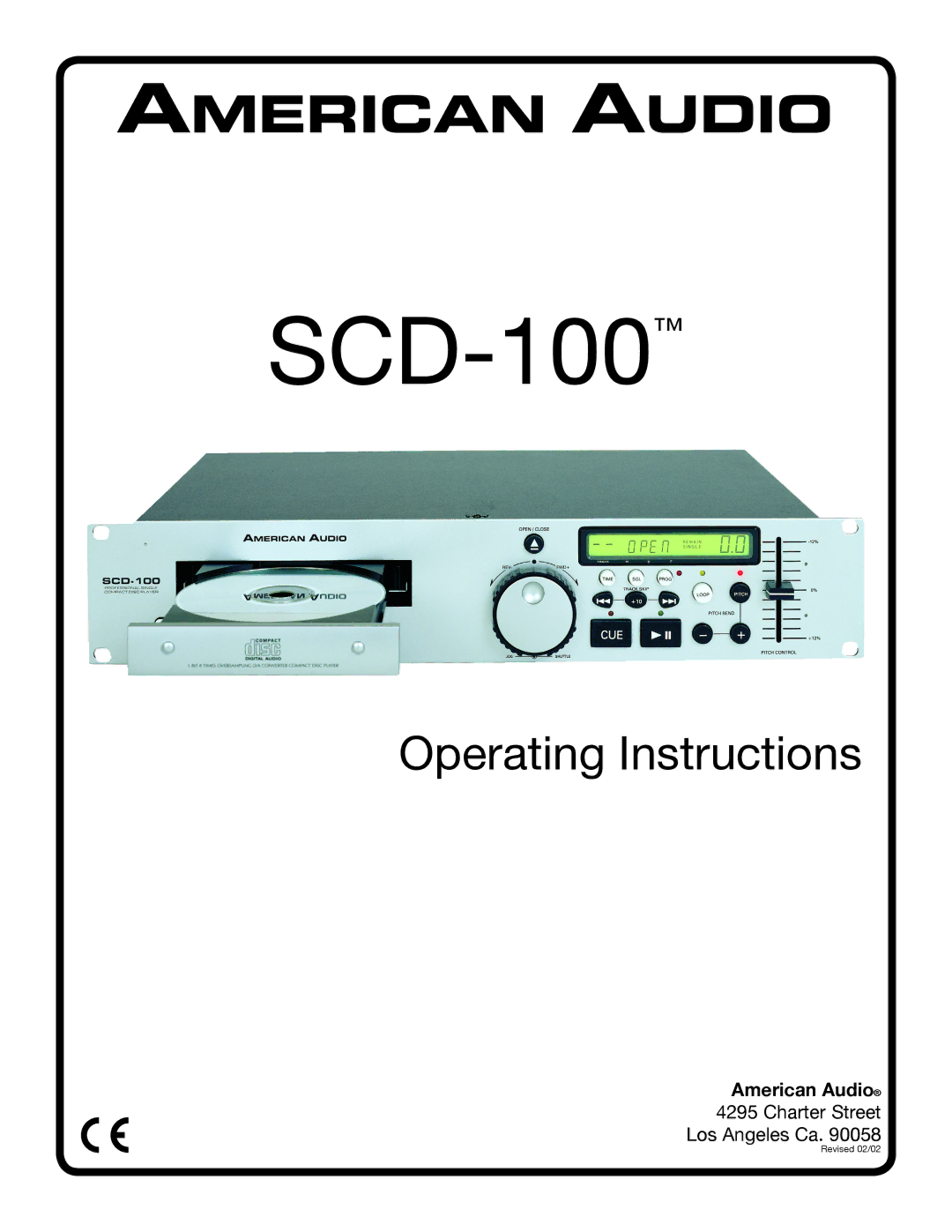 American Audio SCD-100 manual 