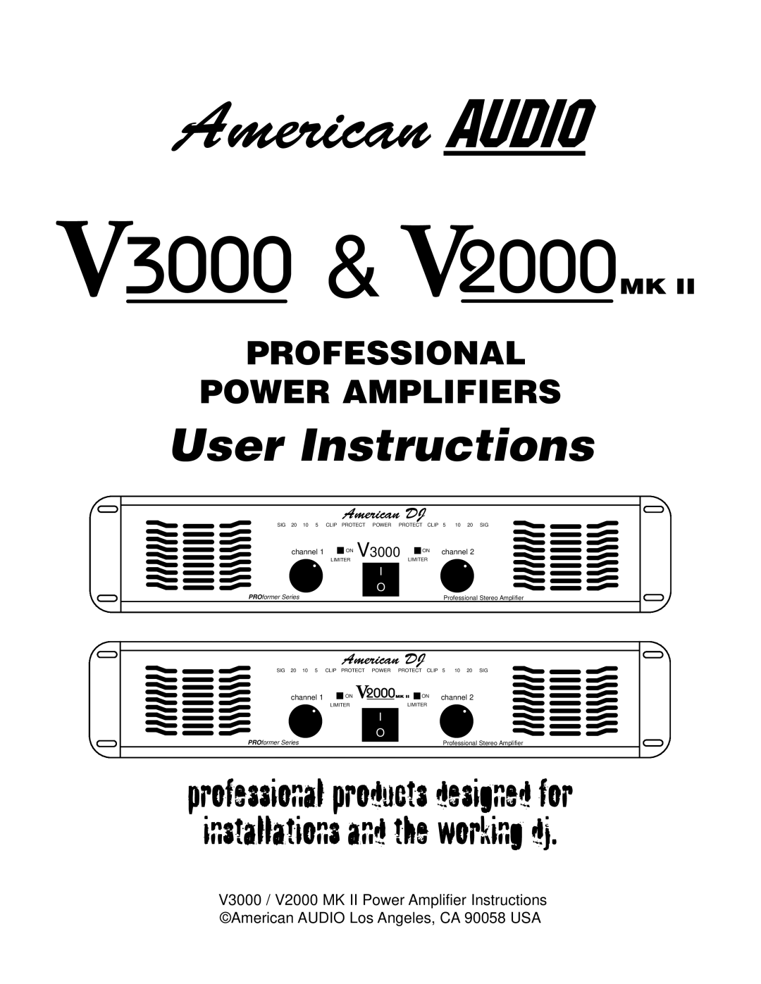 American Audio V3000/V2000 manual User Instructions 