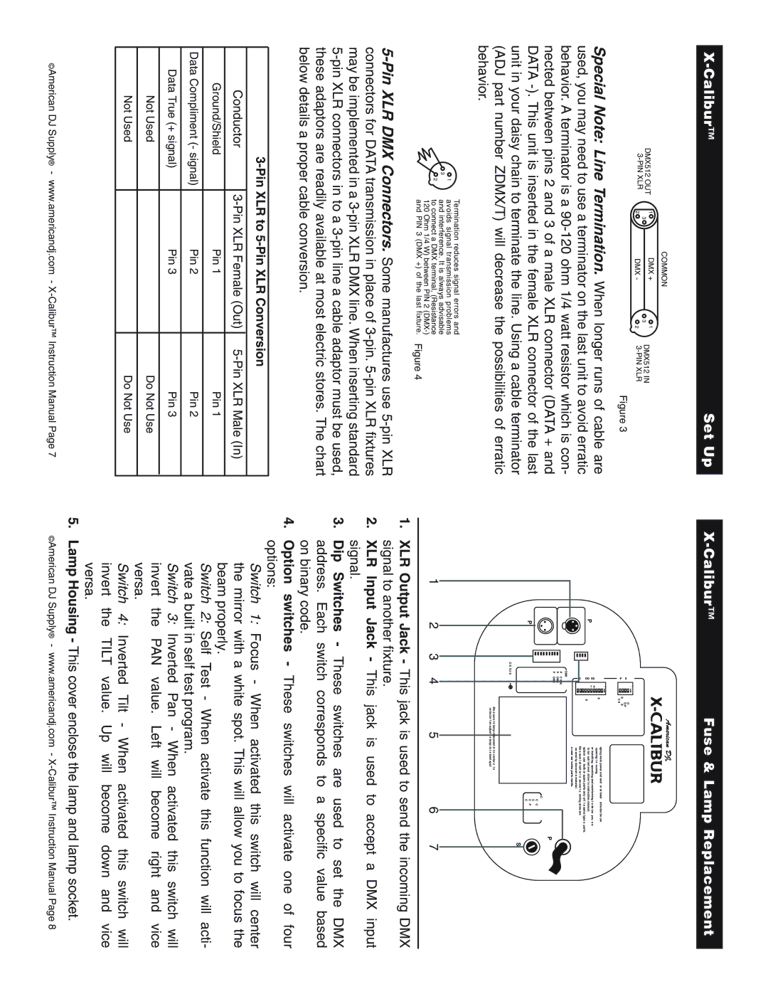 American Audio X-CALIBUR user service Calibur Fuse & Lamp Replacement, Dmx Dj S 