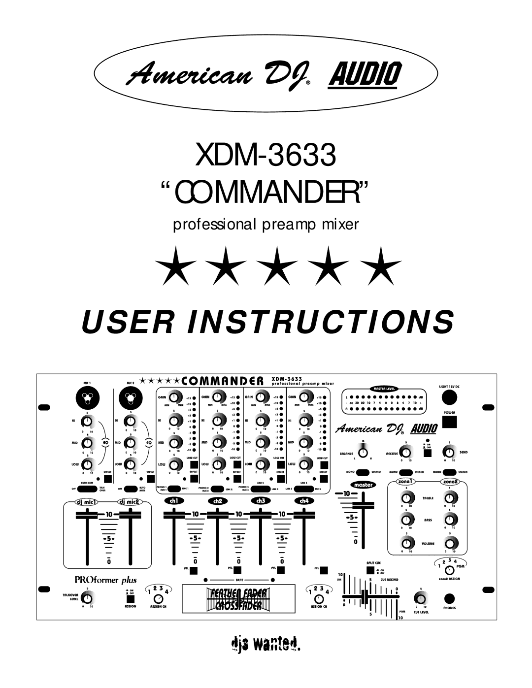 American Audio XDM-3633 manual User Instructions 