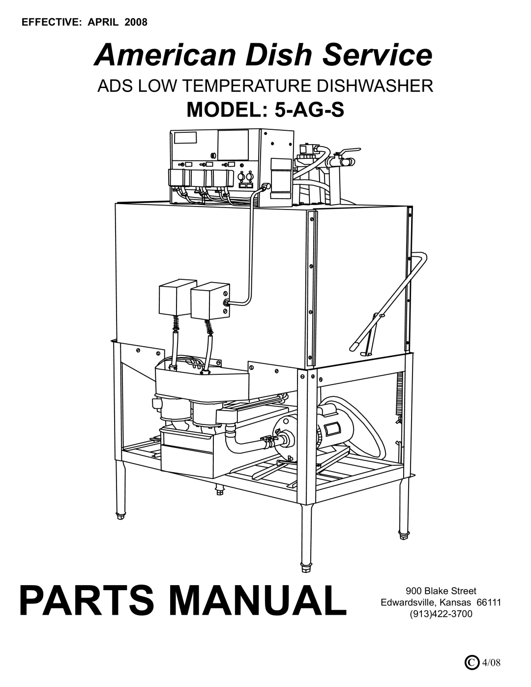 American Dish Service 5-AG-S manual Parts Manual 