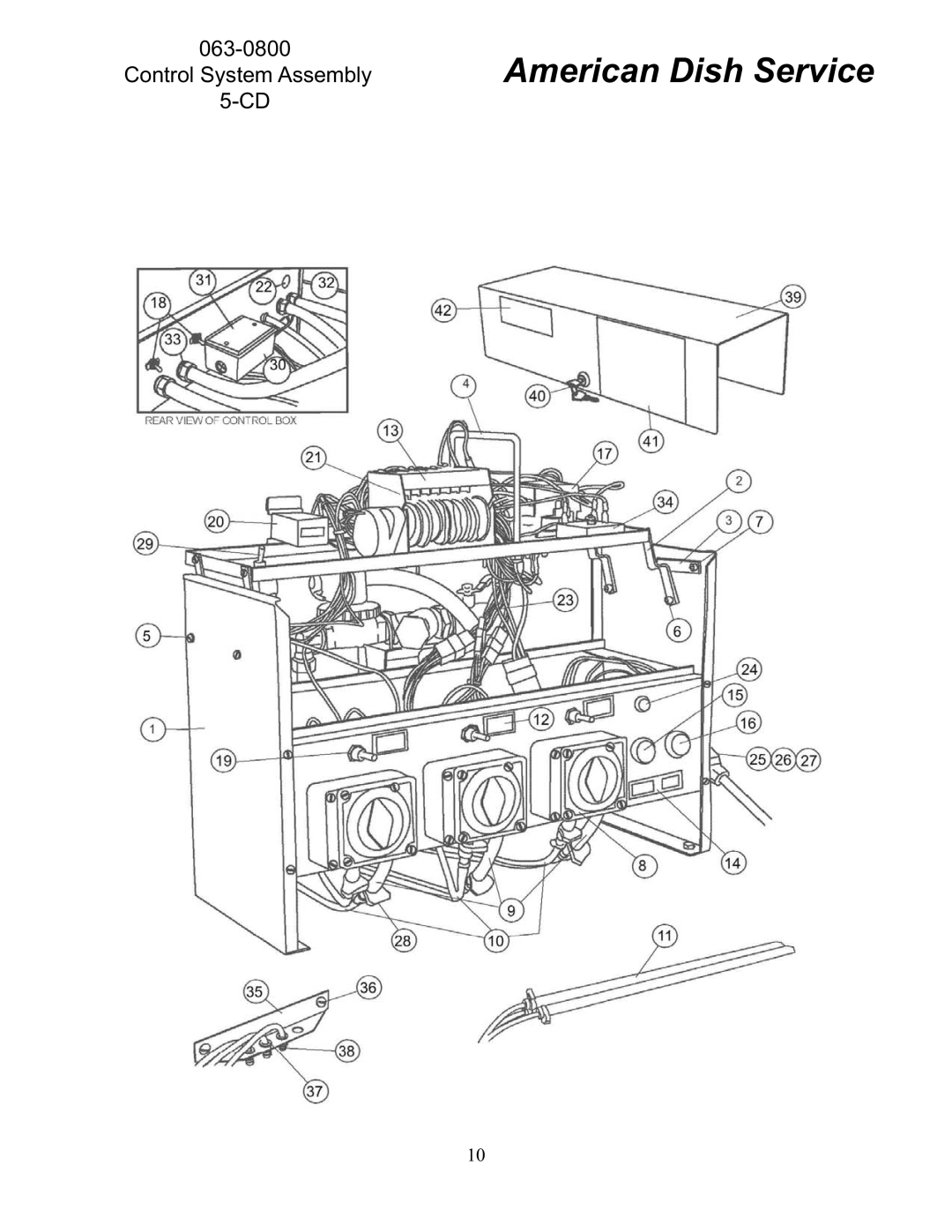 American Dish Service 5-CD LF/RF manual Control System Assembly 