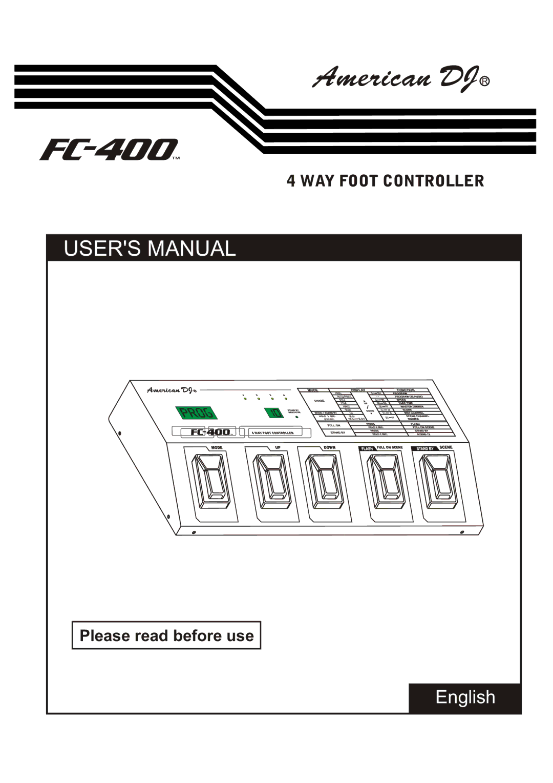 American DJ FC 400 user manual FC-400TM 