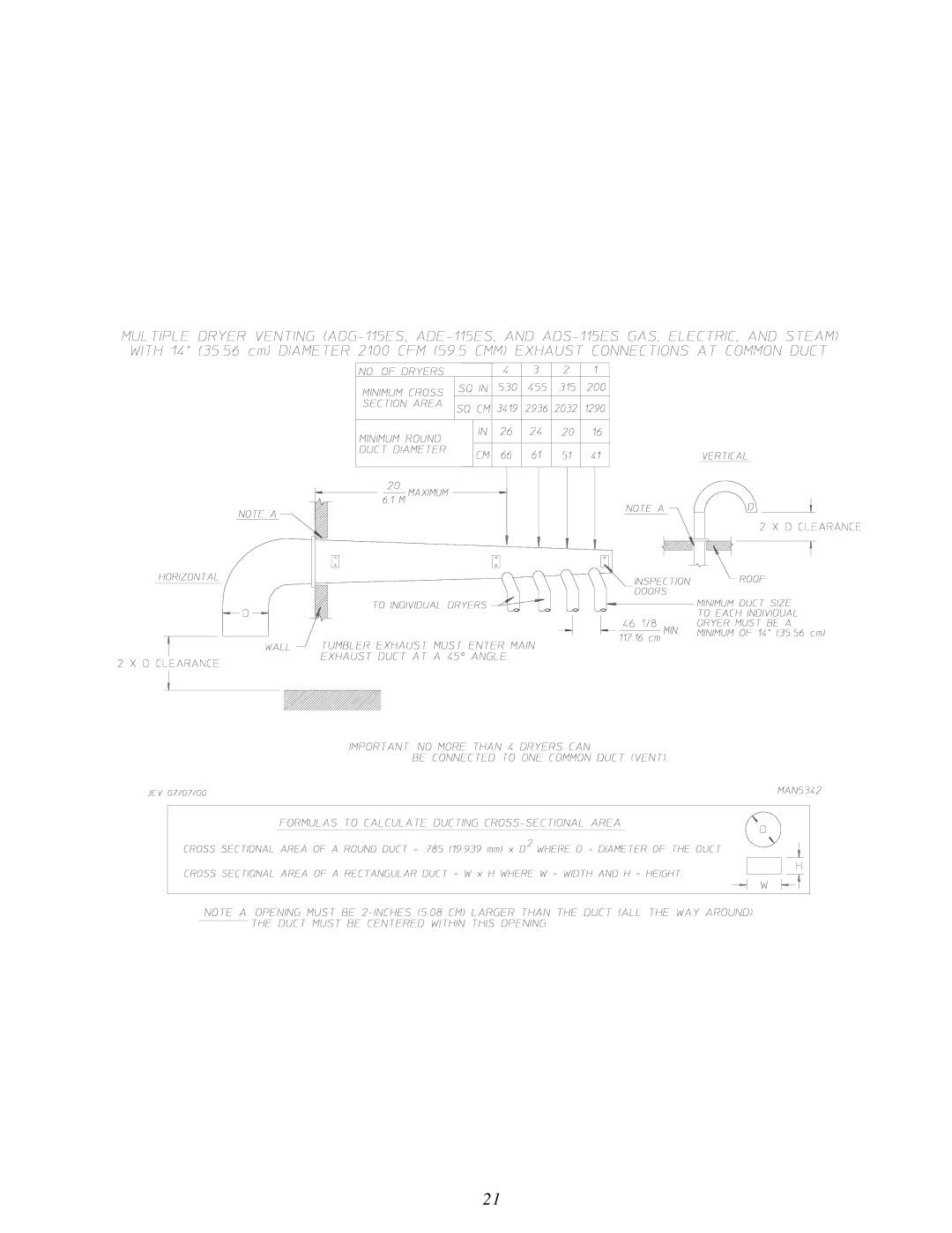 American Dryer Corp AD-115ES II installation manual 