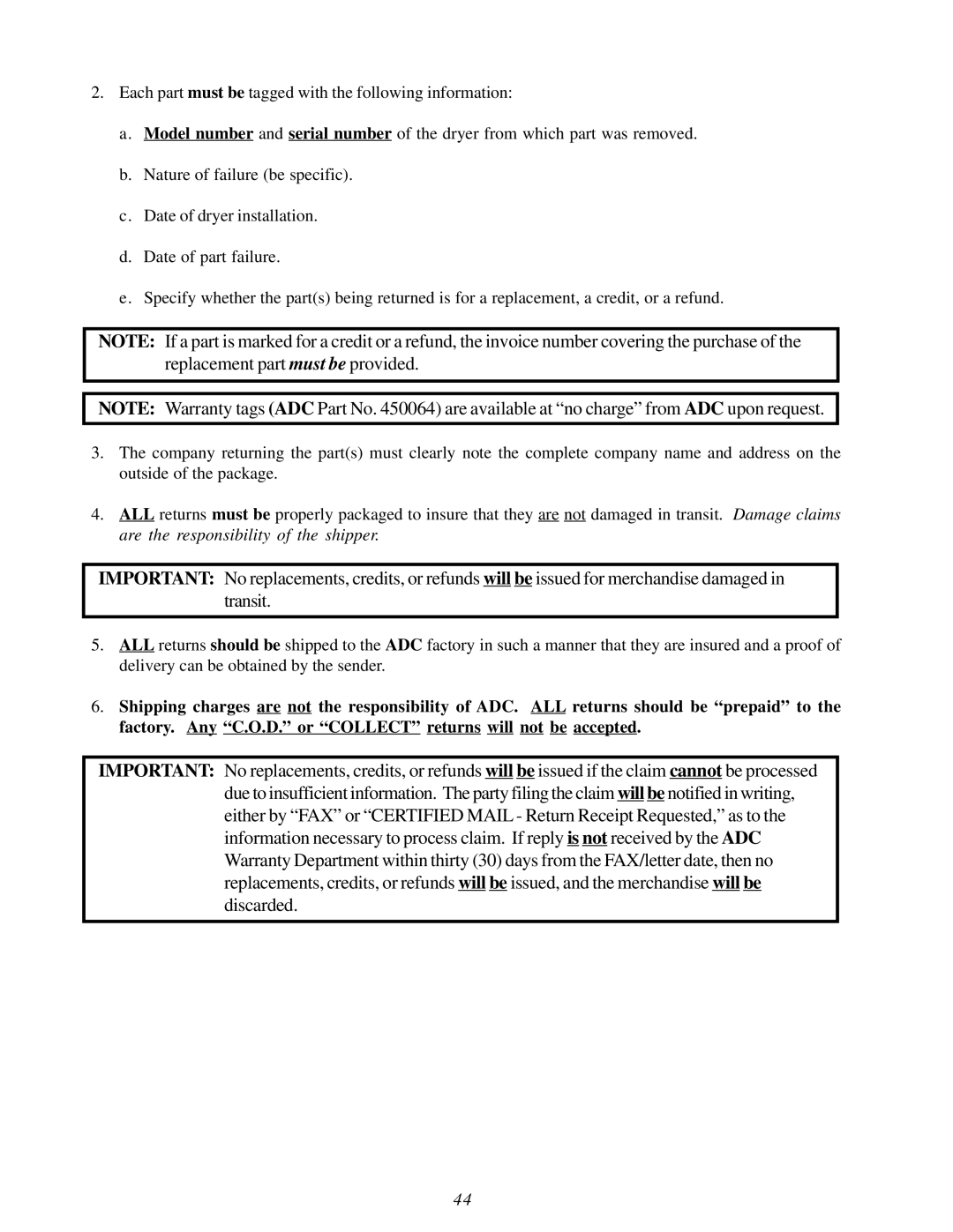 American Dryer Corp AD-115ES II installation manual 