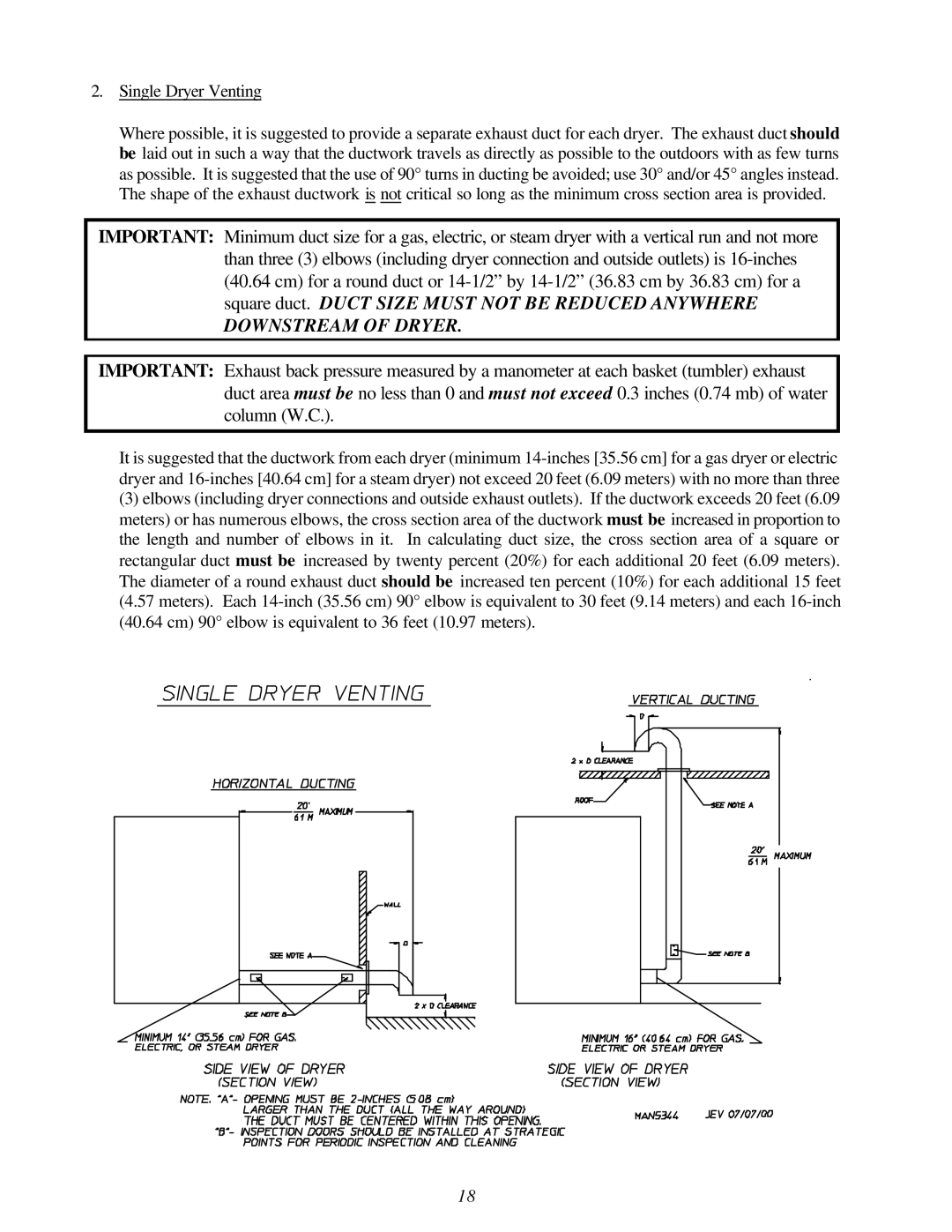 American Dryer Corp AD-120ES II installation manual Downstream of Dryer 