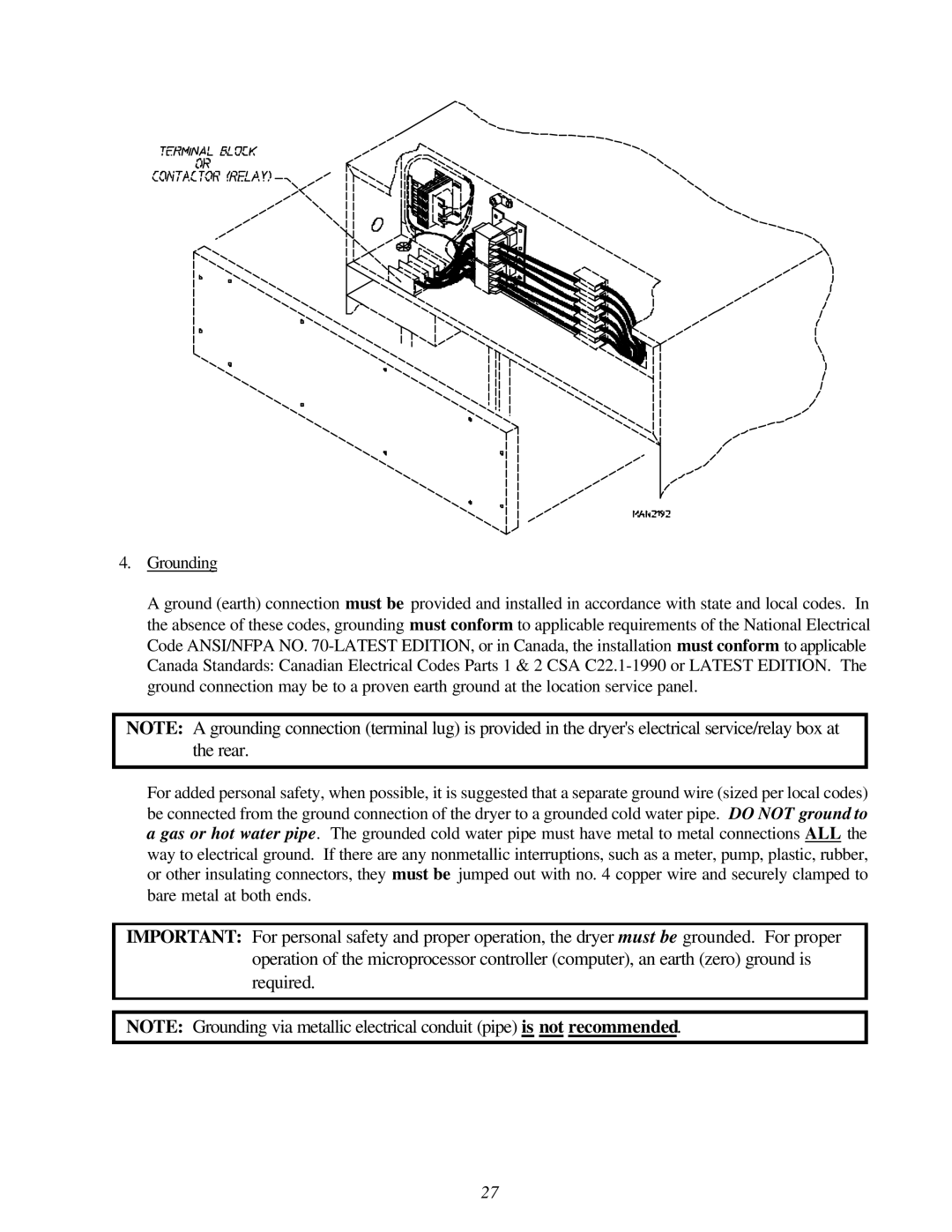 American Dryer Corp AD-120ES II installation manual 