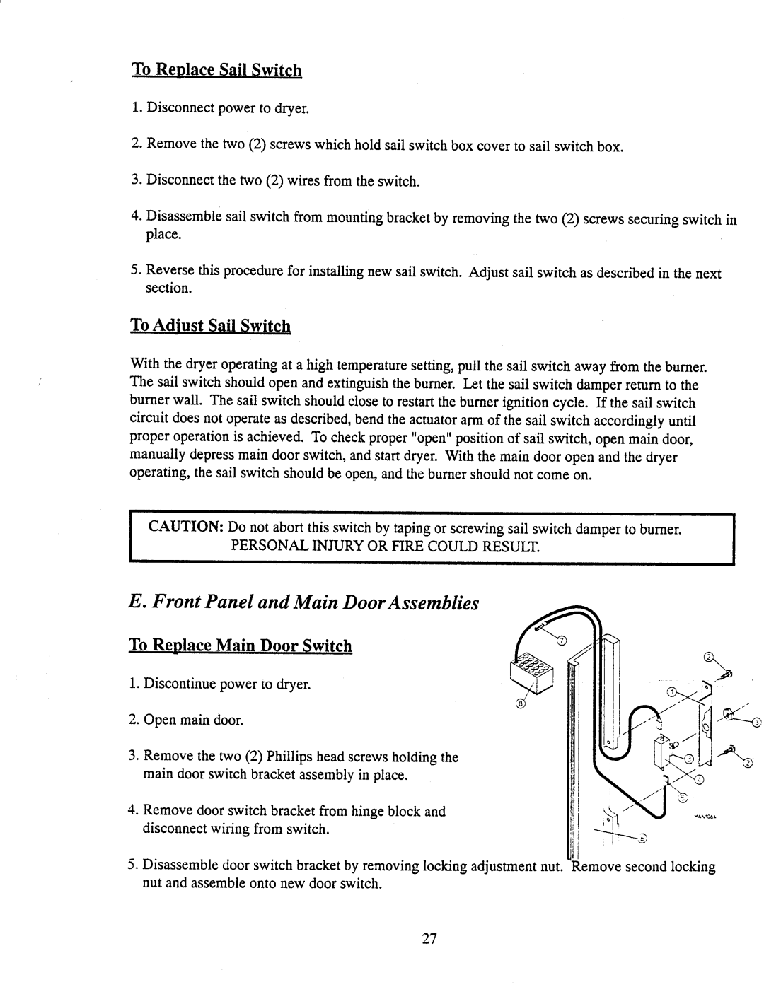 American Dryer Corp AD-170SE manual 