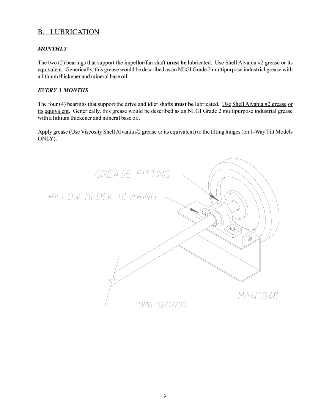 American Dryer Corp AD-200 PHASE 7 service manual Lubrication 