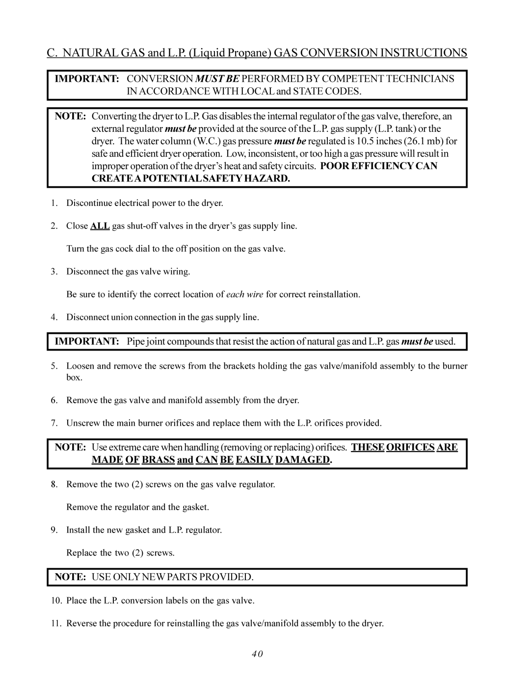 American Dryer Corp AD-200 PHASE 7 service manual Createapotentialsafetyhazard, Discontinue electrical power to the dryer 