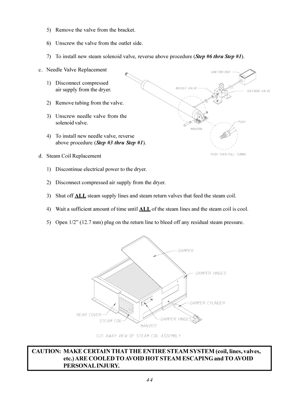 American Dryer Corp AD-200 PHASE 7 service manual Disconnect compressed air supply from the dryer 