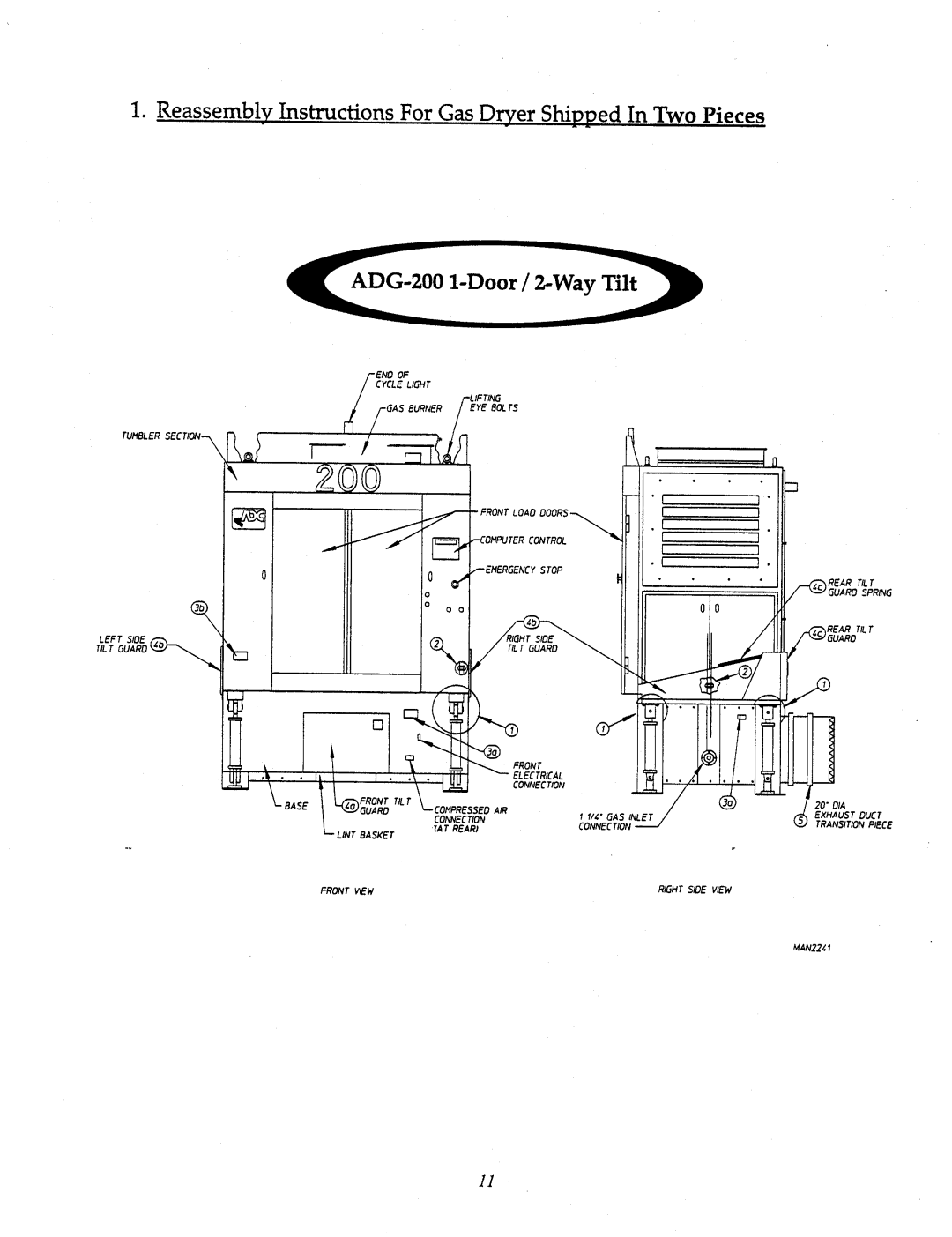 American Dryer Corp AD-200 Tilting manual 