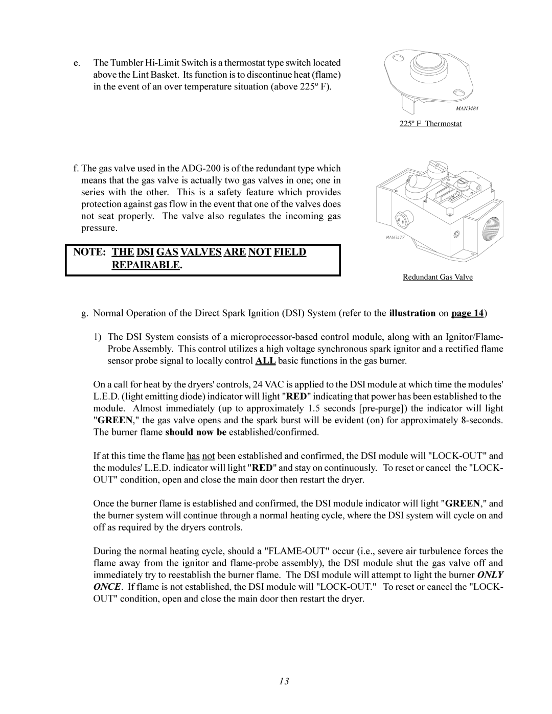 American Dryer Corp AD-200 service manual Repairable 