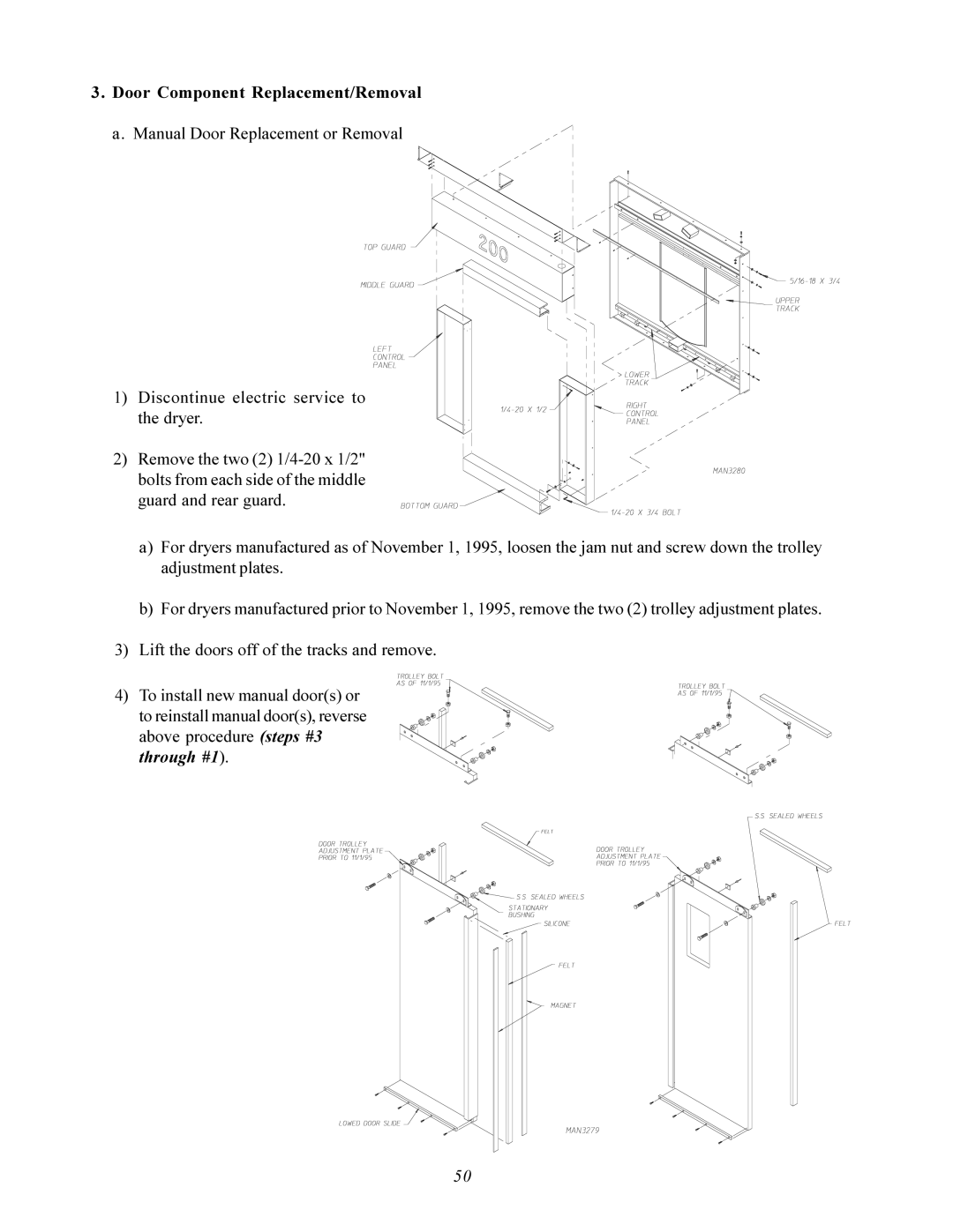 American Dryer Corp AD-200 service manual Discontinue electric service to the dryer 