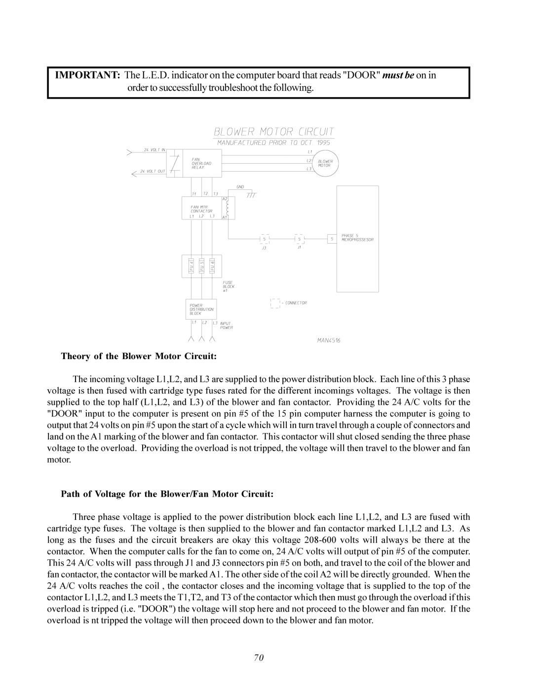 American Dryer Corp AD-200 service manual Theory of the Blower Motor Circuit 