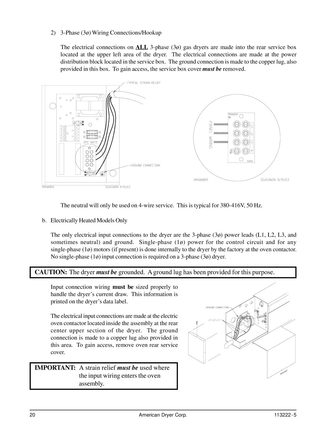 American Dryer Corp AD-24 Phase 7 installation manual American Dryer Corp 113222 