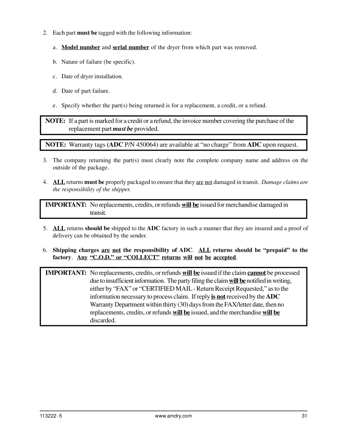 American Dryer Corp AD-24 Phase 7 installation manual 113222 