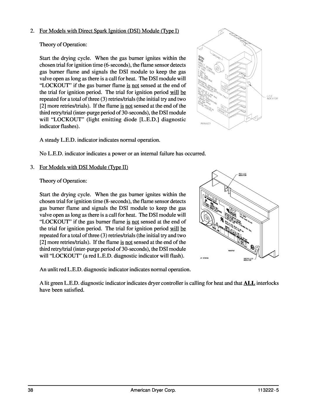 American Dryer Corp AD-24 Phase 7 installation manual For Models with Direct Spark Ignition DSI Module Type 
