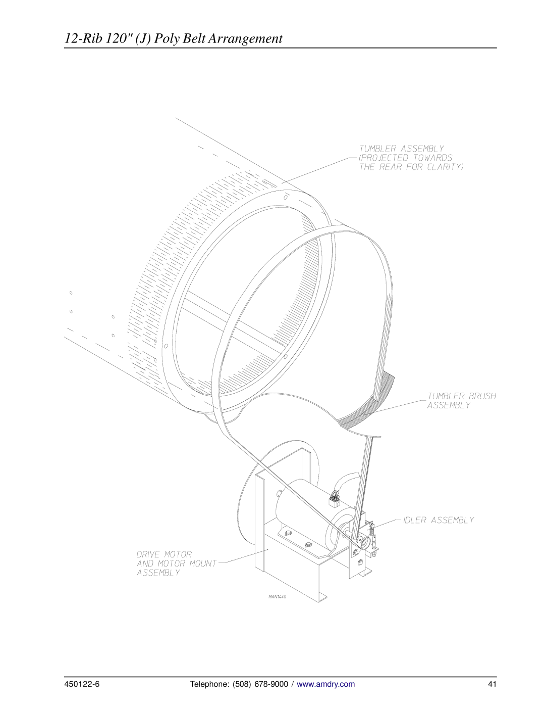 American Dryer Corp AD-295, AD-26 manual Rib 120 J Poly Belt Arrangement 