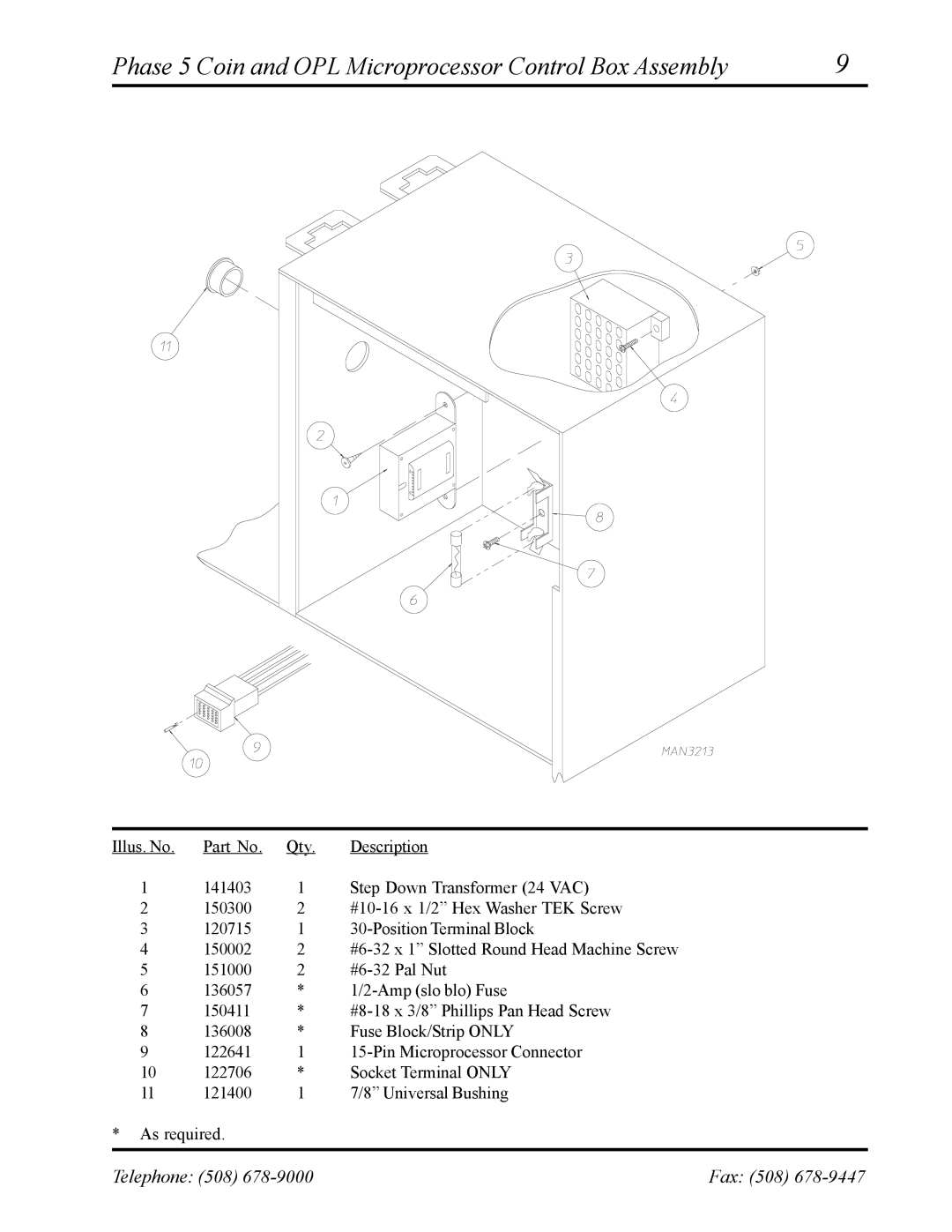 American Dryer Corp AD-27 manual Phase 5 Coin and OPL Microprocessor Control Box Assembly 