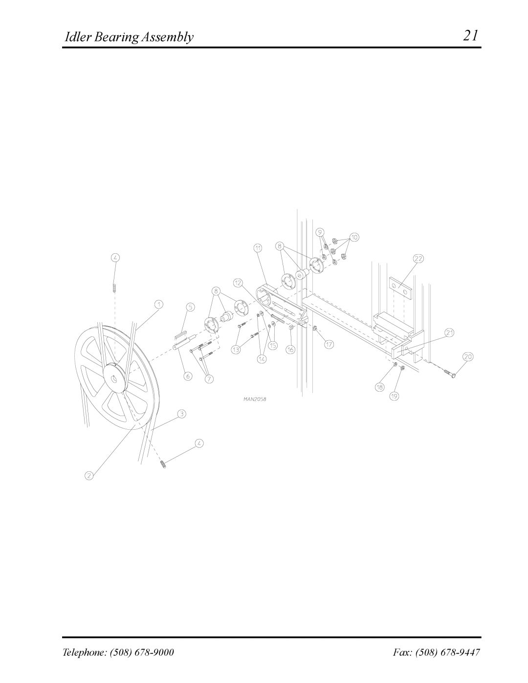 American Dryer Corp AD-27 manual Idler Bearing Assembly 