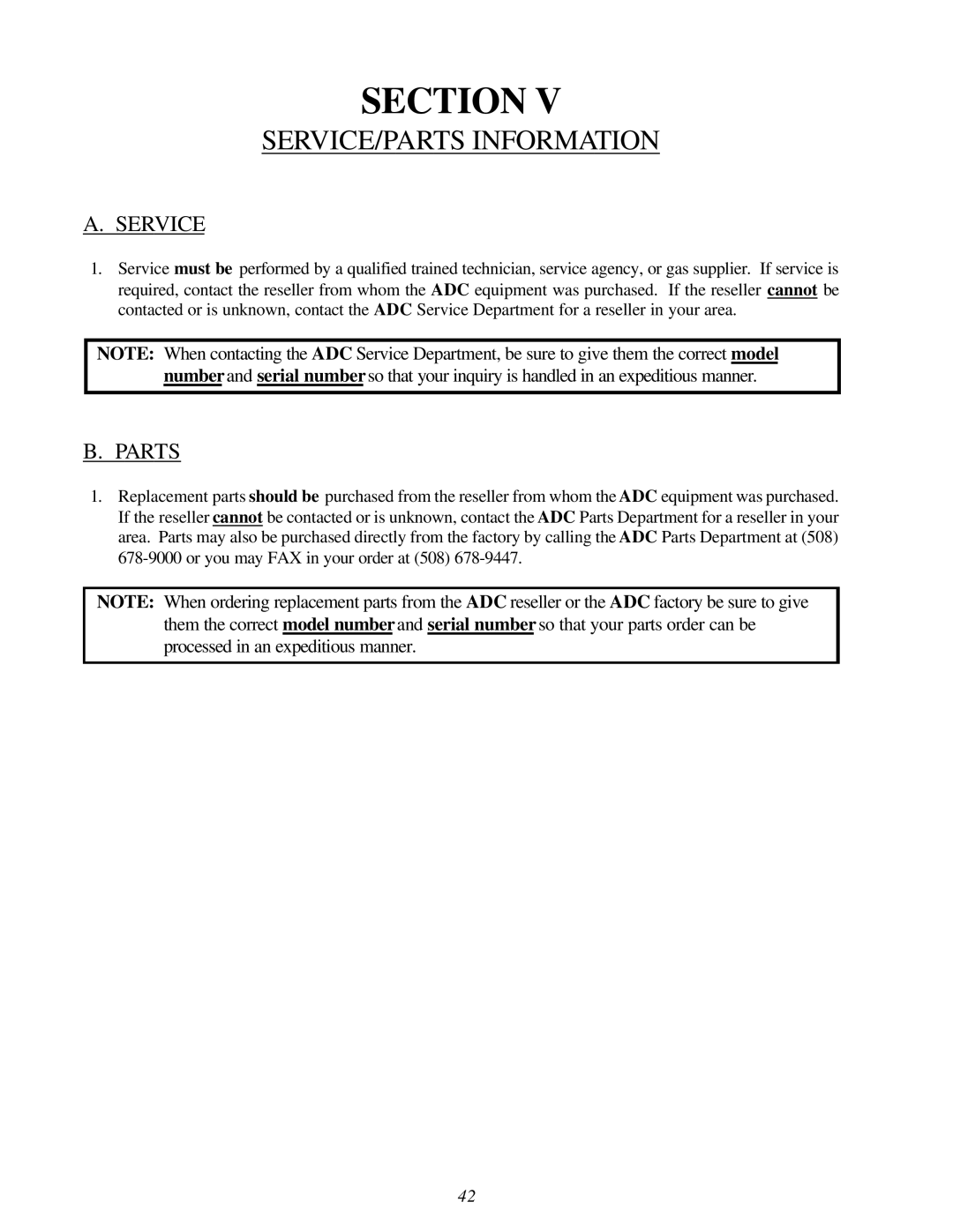 American Dryer Corp AD-310 Phase 7 installation manual SERVICE/PARTS Information, Service, Parts 