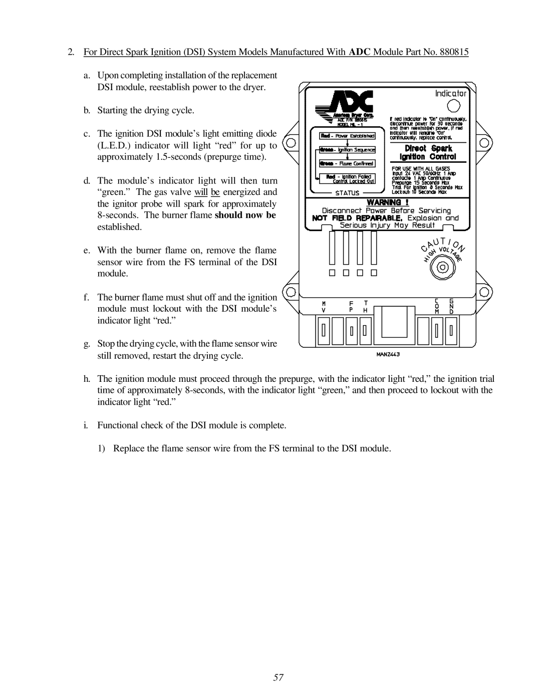 American Dryer Corp AD-310 Phase 7 installation manual 