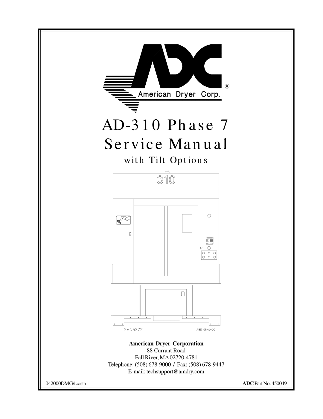 American Dryer Corp AD-310 Phase 7 service manual 