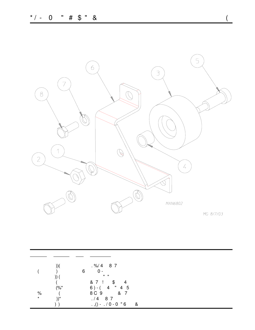 American Dryer Corp AD-360X2RD manual Left Rear Wheel Bracket 3 Bolt 