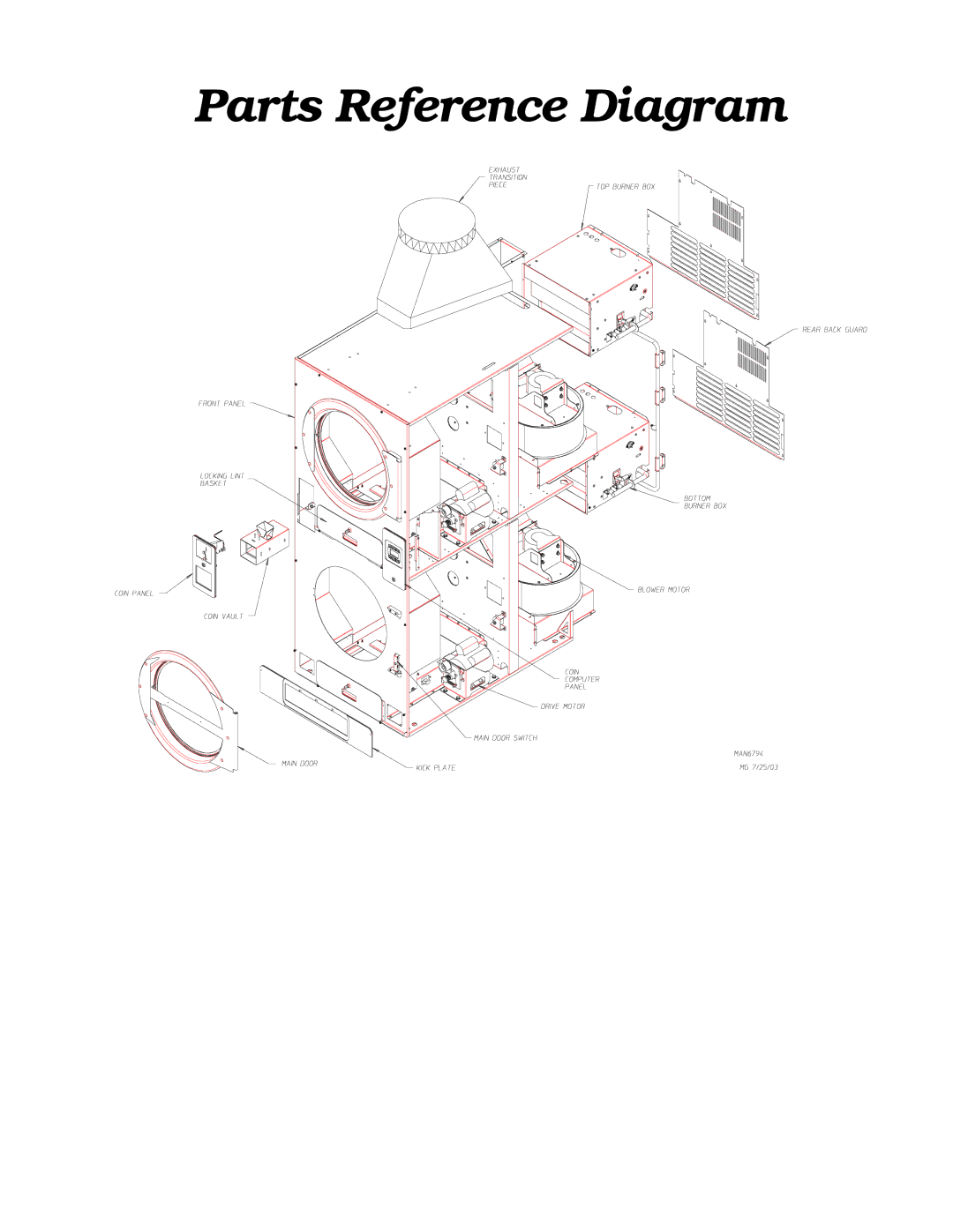 American Dryer Corp AD-360X2RD manual Parts Reference Diagram 