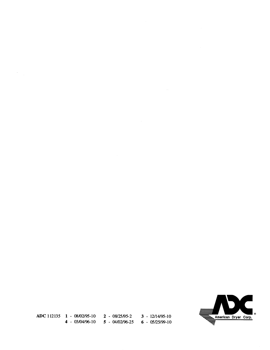 American Dryer Corp ADG-310 manual 