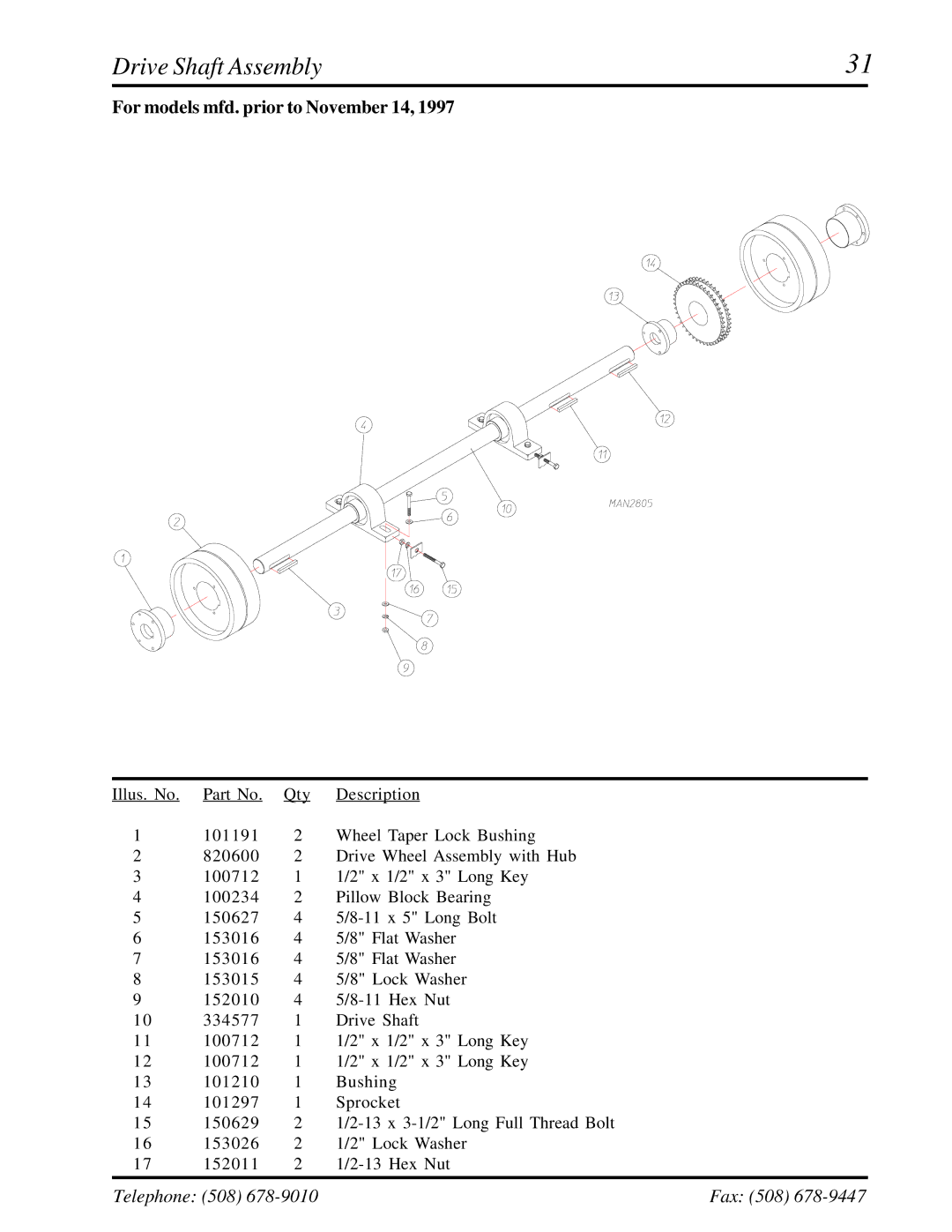 American Dryer Corp ADG-410 manual Drive Shaft Assembly 