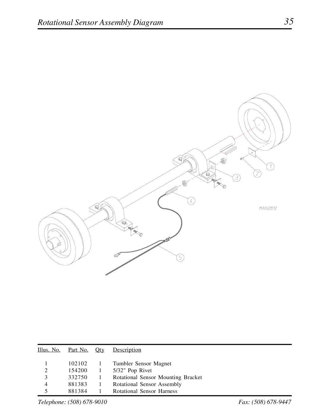 American Dryer Corp ADG-410 manual Rotational Sensor Assembly Diagram 