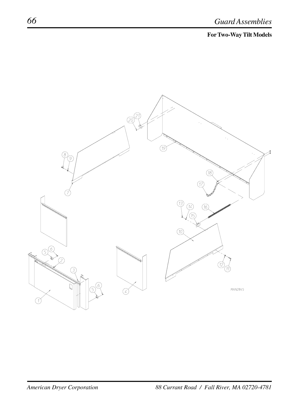 American Dryer Corp ADG-410 manual Guard Assemblies 