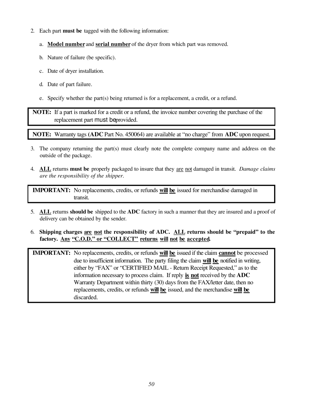 American Dryer Corp ADG-464 manual 