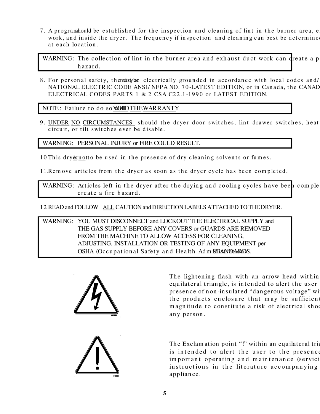 American Dryer Corp ADG-464 manual 