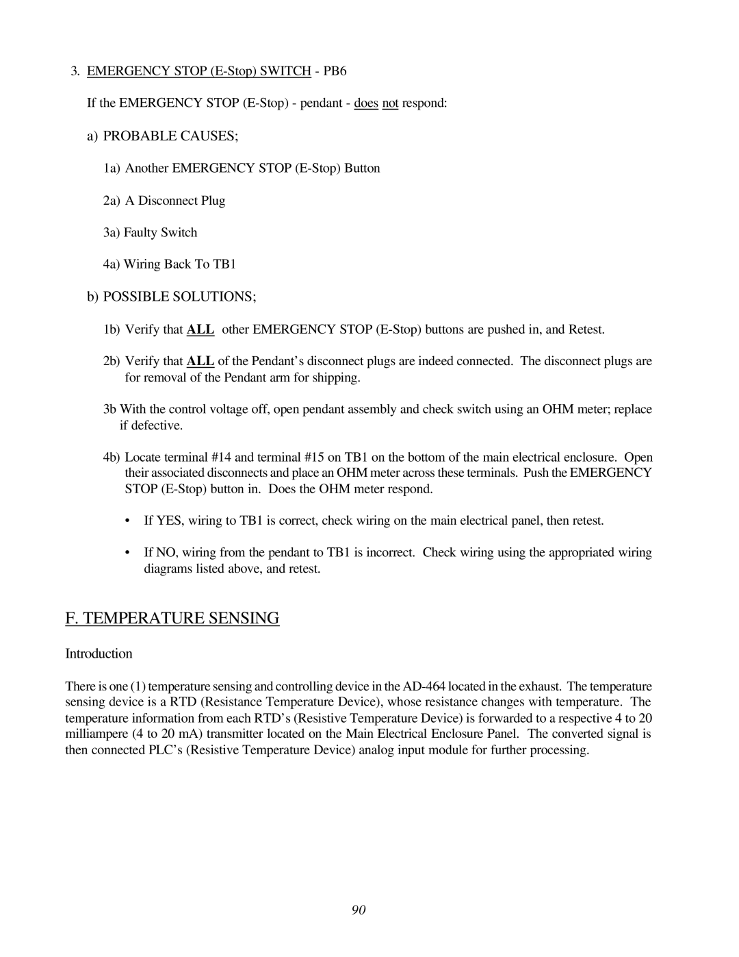 American Dryer Corp ADG-464 manual Temperature Sensing, Introduction 