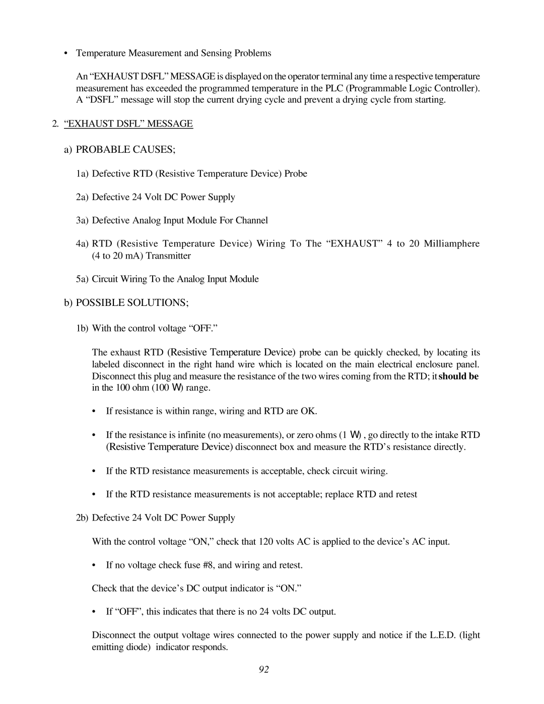 American Dryer Corp ADG-464 manual Temperature Measurement and Sensing Problems 