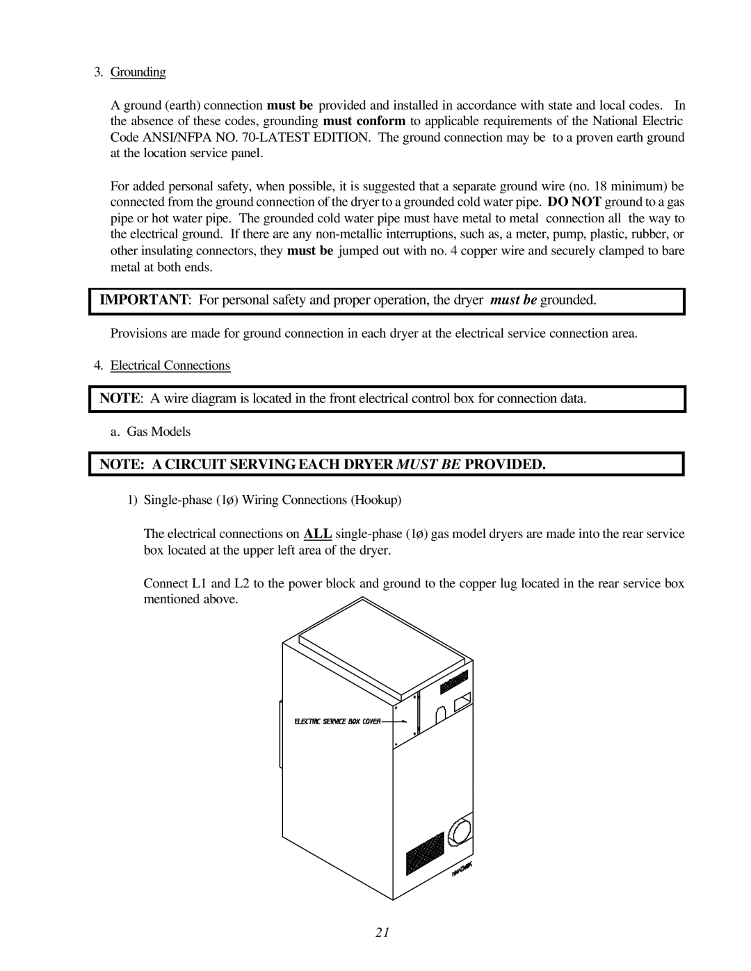 American Dryer Corp ADG-78 II installation manual 